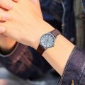 Sunnyheart Men Quartz Watch Stylish Men's Quartz Watch Clear Print Dial Adjustable Faux Leather Strap High Accuracy Business Gift Faux Leather Strap Men Watch. 