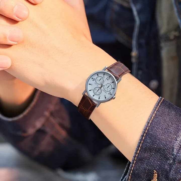 Sunnyheart%20Men%20Quartz%20Watch%20Stylish%20Men's%20Quartz%20Watch%20Clear%20Print%20Dial%20Adjustable%20Faux%20Leather%20Strap%20High%20Accuracy%20Business%20Gift%20Faux%20Leather%20Strap%20Men%20Watch%20-%20Image%206