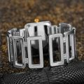 Rectangle Ladies Wrist Watch Silver Bangle Watches for Women Crystal Hollow Stainless Steel Quartz Female Clock. 