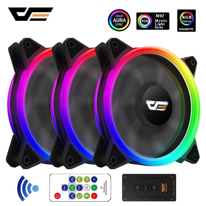 Aigo DR12 Pro PC Cooler Fan RGB Fan 120mm Fan Adjust Mute IR Argb AURA ...