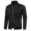 Men's Zipper Jacket Autumn Stand Collar Sweatshirts Long Sleeve Casual Coats Streetwear Male Fleece Sweater.