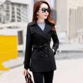 New Double-ed Spring Autumn Jacket Women's Fashion Belt Slim Thin Short Outerwear Elegant Female Plus Size Coat 140. 