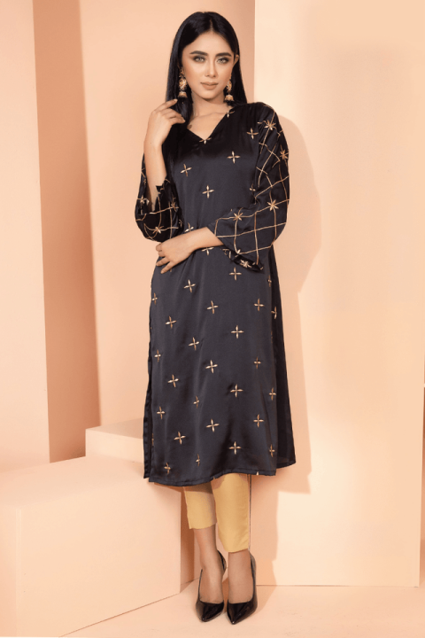 Showstopper Black Crepe Silk Kurti Women M18