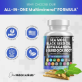Clean Nutraceuticals Sea Moss Black Seed Oil & Burdock Root - 60 Capsules. 