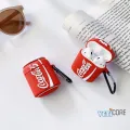 3D Round CococolaEarphone Case for Apple AirPods / AirPods2 2 Silicone Cover Headphone Air Pods Pouch Protective AirPod Accessories Red White. 