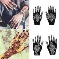1 Pairs Henna Tattoo Stencil Temporary Hand Tattoo Body Art Sticker Template Indian Wedding Painting Henna Kit Tool Amour zii. 
