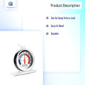 Refrigerator Freezer Thermometer Fridge Refrigeration Temperature Gauge Home Stainless Steel Temp Stand Dial Type -20 to 20°C. 