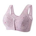 2023 New Style No Cotton Cushion Summer Elderly Cotton Vest Bra Front Buckle Large Size Front Buckle Comfortable Mom Underwear. 