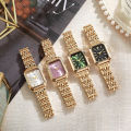 Qingwen  Women's Light Steel Watch   Female Student Fashion Simple Square Quartz Watch. 