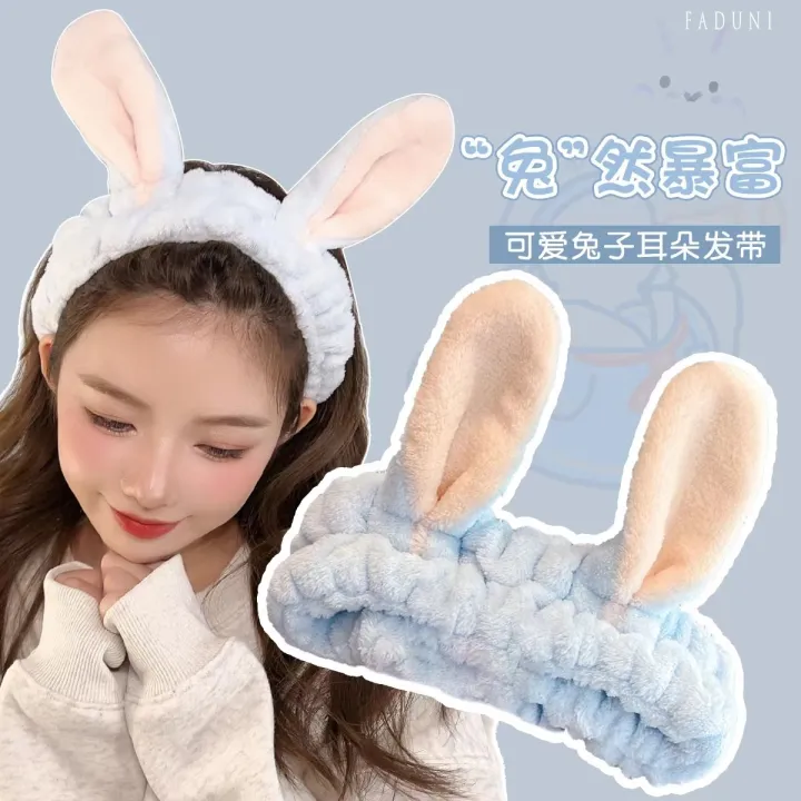 Korean%20Version%20of%20Super%20Cute%20Hair%20Bands%20Rabbit%20Ears%20Flannel%20Hairband%20Face%20Mask%20Bangs%20Hairband%20Cute%20Girl%20Animal%20Fluffy%20Headband%20Hair%20Accessories%20-%20Image%204