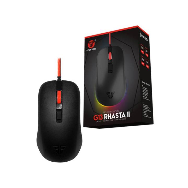 Fantech G13 RHASTA II Wired Black RGB Gaming Mouse Smooth gameplay, comfortable play, best gaming experience