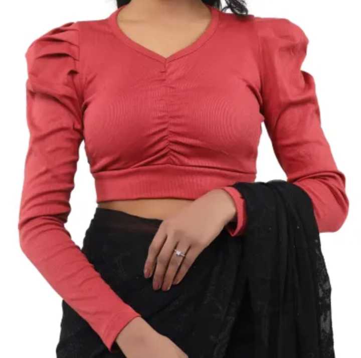 Cotton Slim Fit Crop Top short body full Sleeves blouses for Women and girls