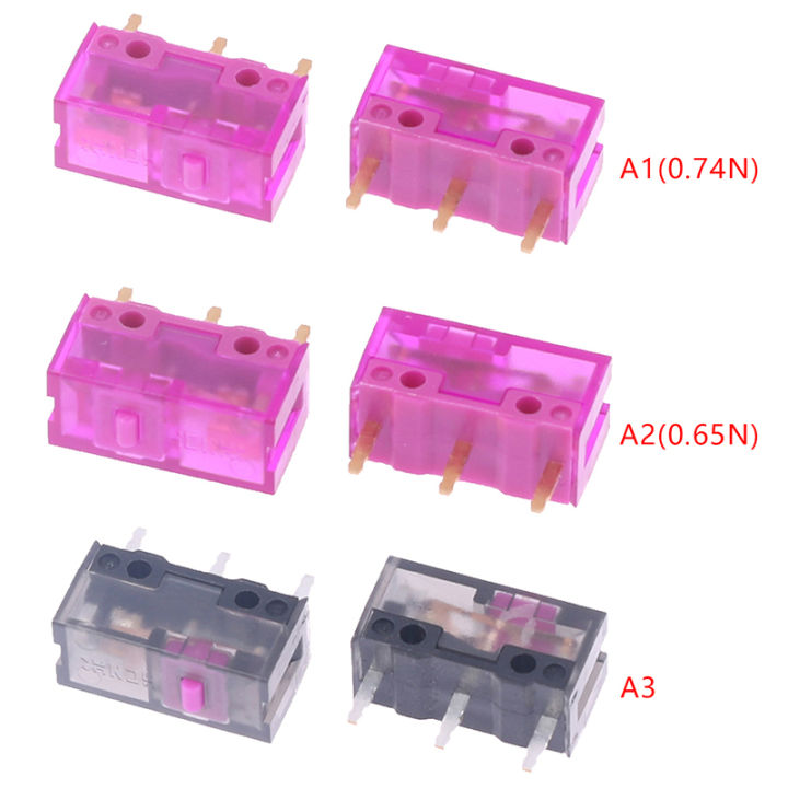2pcs Dustproof Mouse Micro Switch 3Pin Gold Contactor 150 Millions Click Life 0.74/0.65N Micro Button jingu
