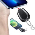 Keychain Portable Charger,1500mAh Mini Power Emergency Pod Key Ring Cell Phone Charger, Ultra-Compact External Fast Charging Power Bank Battery Pack For i-Phone or Type-C.