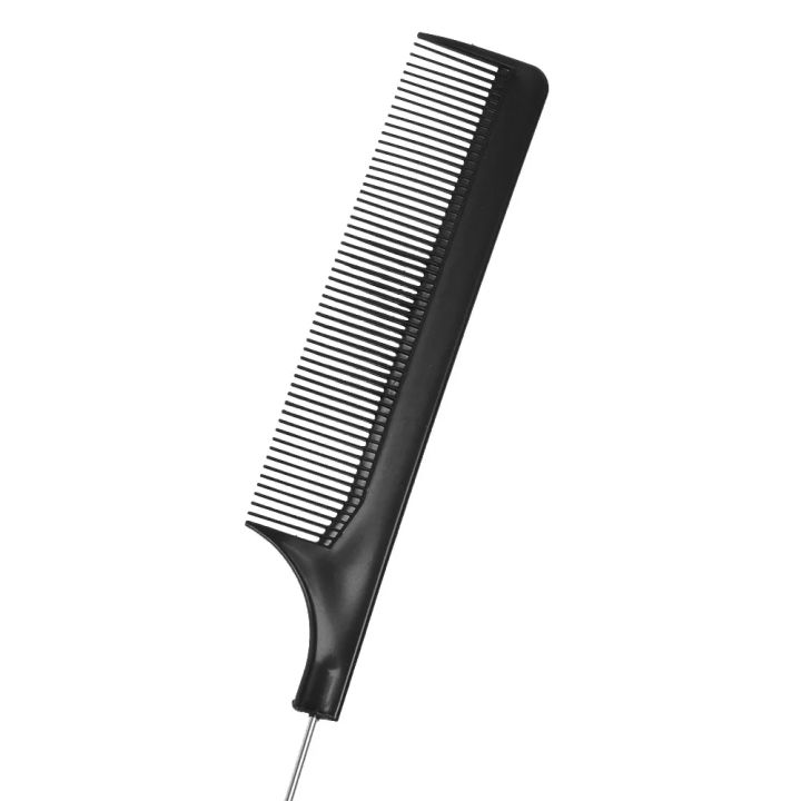 Highlighting%20Fine-tooth%20Metal%20Pin%20Hairdressing%20Hair%20Styling%20Rat%20Tail%20Comb%20Black%20Plastic%20Fine-tooth%20Hair%20Comb%20Beauty%20Tools%20New%20-%20Image%202