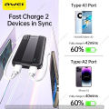 Awei P20K 10000mAh Powerbank 2.4A Slim PowerBank Dual Output. 