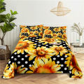 Sunflower Bedding Sheet Home Digital Printing Polyester Bed Flat Sheet With Pillowcase Print Bed Sheet. 