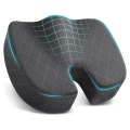 Seat Cushion - Cushion for Office Chair, Car Seat, Airplane, Bleacher - Sciatica & Coccyx Pain Relief Desk Grey Cushion Easy Install.