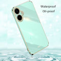 Tokifu for Samsung Galaxy A06 Back Cover Luxury 6D Plating Frame Shiny Bling Phone Pounch Soft Silicone Square Phone Case.