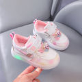 Disney Kids Girls Shoes 2024 Children Sneakers Girls LED Light Elsa Frozen Princess Casual Sport Shoes Student Shoes Teen Shoes. 