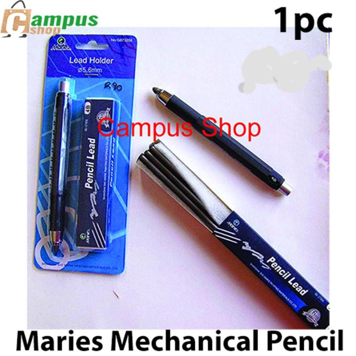 Maries Mechanical Pencil With Clutch Mechanism For 2B, 4B, 6B, 8B Leads + 6 Lead Refills (4B/5.6Mm)