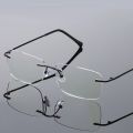 Man Rimless Reading Glasses Women Blue Light Blocking Read Glasses HD Lenses Presbyopic Eyewear Half Frame Presbyopia Eyeglasses. 