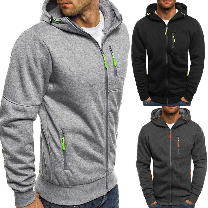 Men's Winter Hoodies Slim Fit Hooded Sweatshirt Outwear Sweater