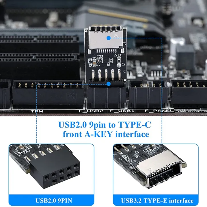 ARELENE%20USB%202.0%20Front%20Panel%20Header%20USB%209Pin%20to%20USB%202.0%20Type-E%20Internal%20Adapter%20Motherboard%20Plug%20Adapter%20-%20Image%202
