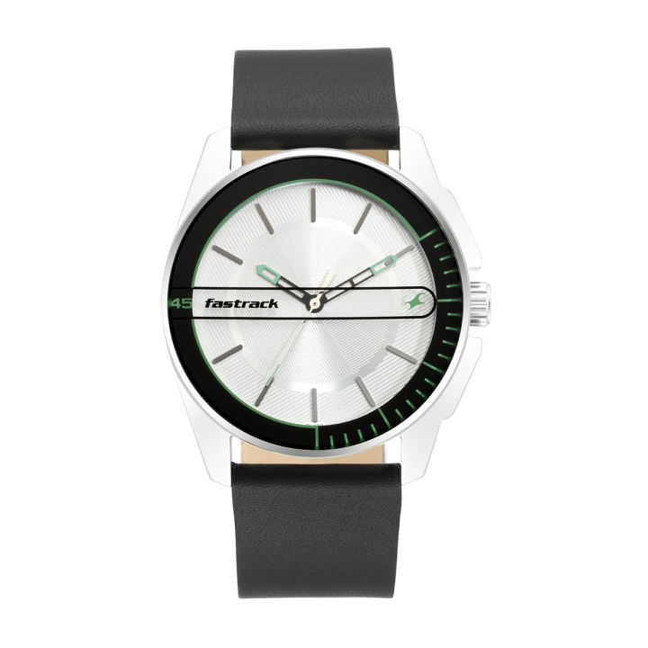 Fastrack 3089SL15 Silver Wear Your Look with Silver Dial Leather Watch ...