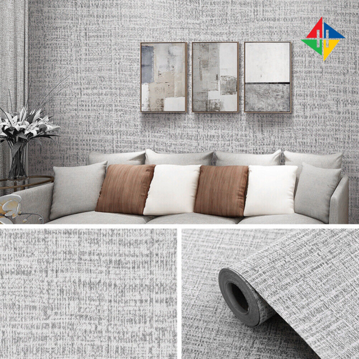 Self-Adhesive Linen Wallpaper Textured Furniture Renovation -2m