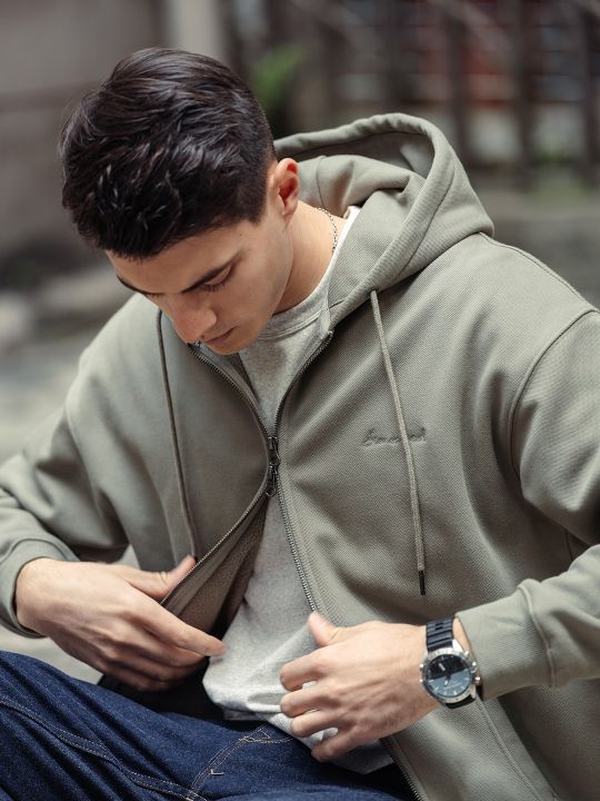 SIMWOOD%202023%20Spring%20New%20Oversize%20450g%20Pique%20Fabric%20Warm%20Fleece%20Liner%20Zip-up%20Hoodies%20Men%20Plus%20Size%20Jackets%20-%20Image%203