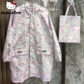 Sanrio Hello Kitty New Cartoon Rainwear Student Portable Raincoat Adult Children Outdoor Waterproof Accessories Cute Rain Cape.