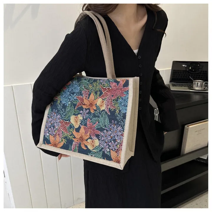 Sewing%20thread%20Tote%20bag%20Practical%20printing%20Splicing%20Shoulder%20bag%20canvas%20Commuter%20bag%20for%20Daily%20use%20Work%20bag%20Shopping%20bag%20Travel%20companion%20Fashion%20statement%20-%20Image%206