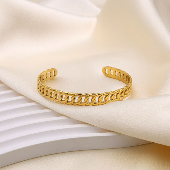 Cross-border foreign trade hollow rings interlocking non-fading fashion retro gold girls girlfriend bracelets jewelry wholesale