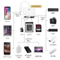 FB Lightning iOS OTG 5 in 1 Card Reader FB-OTG31 Data Transfer Charging Reader Support XQD SD TF No need APP for iPhone iPad. 
