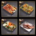 Stainless Steel Rectangular Bakeware Nonstick Pans Fruit Bread Food Storage Trays Plate Kitchen Deep Steamed Dish Baking Tools.