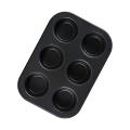 6 Holes Stainles Steel Non-stick Muffin Cake Baking Oven Pan Cookie Tray Cup Cake Mold high quality.