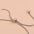 Fashion Simple Adjustable Slider Anklets Chain Bracelets For Women Girl Titanium Steel Jewelry Bangle Retro Minimalist Style Ankle Gift 1Pcs.