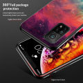 Casinglee For Mi 10T Pro Case Couple Starry Moon Glass Protector Phone Cover Meteor Start for Xiaomi Mi 10T Pro Glass Cover Case.