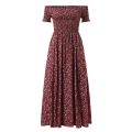 Plus Size Maxi Dress Elastic Chest Wrapped Fine Sewing Long Dress Bohemia Style Off Shoulder Long Dress.