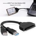 Hard Disk Drive SATA 7+15 Pin 22 to USB 3.0 Adapter Cable For 2.5 HDD Laptop GB. 