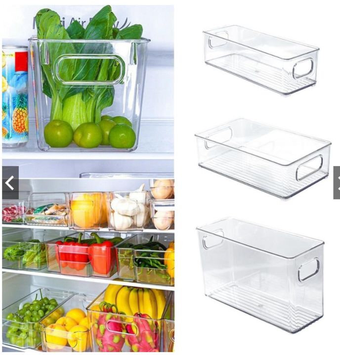 Kitchen Transparent Crisper Stackable Drawer Type Refrigerator Storage Box Food Sorting Draining Crisper For Vegetable 1Pcs