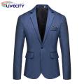 Men Lightweight Stylish Slim Fit Suit Jacket for Business Wedding Black White Stitching less Than Wedding Party. 