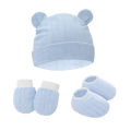 GC Newborn Beanie Hat Mittens Socks Set Lightweight Beanie Cotton Gloves No Scratch Mitten For Boys Girls. 