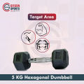 5kg Dumbbell - Black/ Hex Dumbbell - Citizen Sports. 