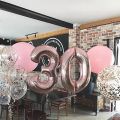 2pcs 16/30/40 inch Rose Gold Number Foil Helium Balloons 16 18 20 25 30 40 50 Years Old Adult Birthday Party Decor Supplies. 