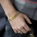 Stainless Steel Golden and Silver Coloured Crown Jubilee Bracelet for Men's Fashion Accessories. 