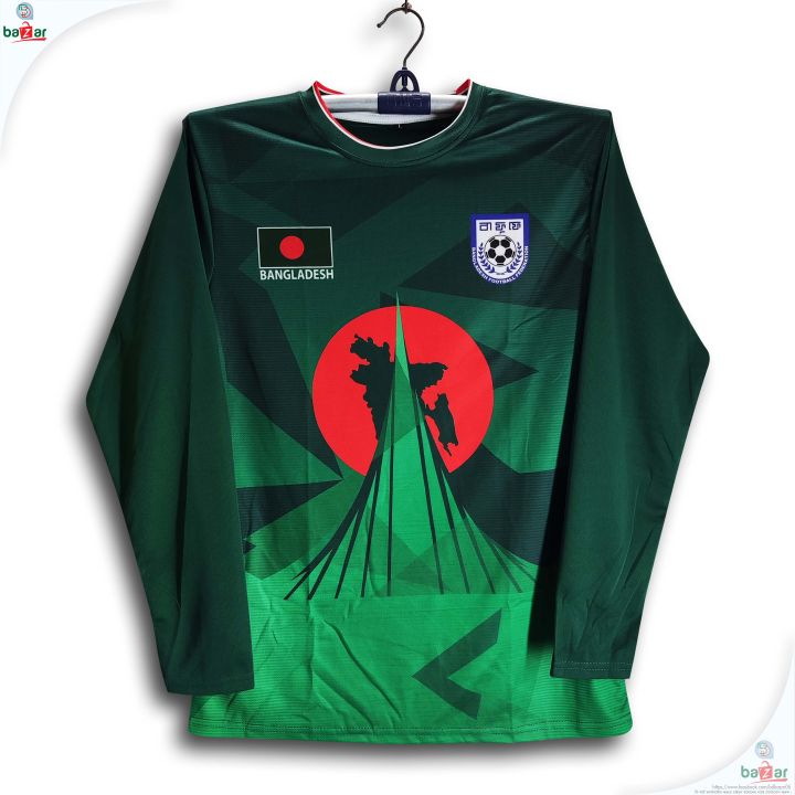 Banglades Full Sleeve Football Jersey For Men - Long Sleeve T Shirt - Banglades Football Jersey