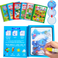 Reusable Children Magic Water Book Baby Early Education Toys Magical Drawing Coloring Books with Pen Set for Kids Montessori Toy.