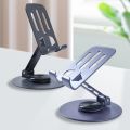 Multifunctional Alloy 360 degree rotating desktop phone holder for live streaming, portable folding lazy tablet phone holder.